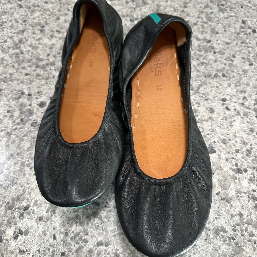 Tieks Black Leather Flats